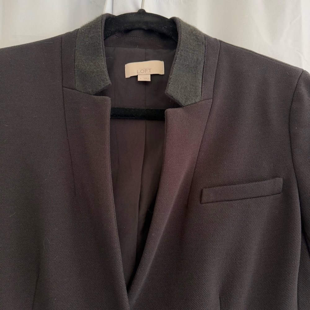 LOFT Tailored Stand Collar Black Blazer Women’s 4 Workwear - Picture 5 of 9
